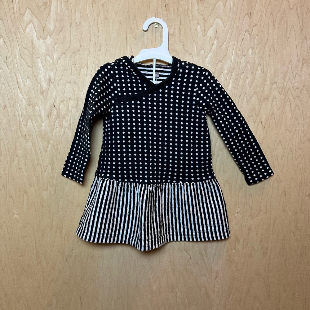 Tea Collection double-knit polka dot and striped dress